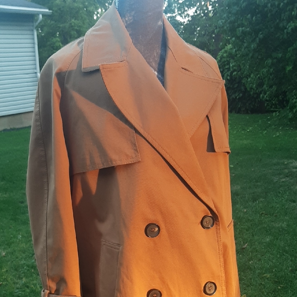 Zara NWOT Classic Caramel🟤Double Breasted Trench Coat🧡SIZE Oversized Small - Picture 4 of 14